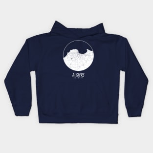 Algiers, Algeria City Map - Full Moon Kids Hoodie